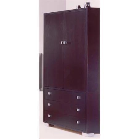 Contemporary 2 Door 3 Drawer Armoire